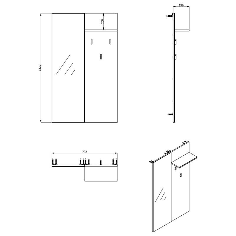 ΕΠΙΠΛΟ ΧΩΛ SARDINIA OG GIV ARTISAN OAK / ΜΑΥΡΟ 79x20x133εκ fxtr - Image 5
