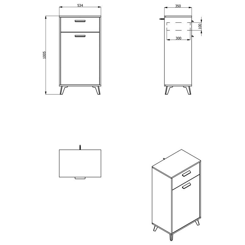 ΕΠΙΠΛΟ ΧΩΛ UMBRIA 1K1F GREY OAK 54x35x101εκ fxtr - Image 6