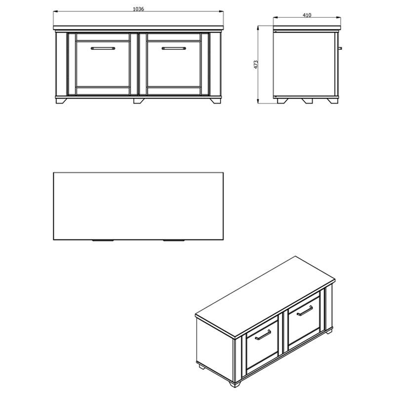 ΕΠΙΠΛΟ ΕΙΣΟΔΟΥ VALENCIA ΚΟΜ ΓΚΡΙ ΓΡΑΦΙΤΗΣ-ARTISAN OAΚ-ΓΚΡΙ ΜΑΤ 103,5x41x47,5εκ - Image 7