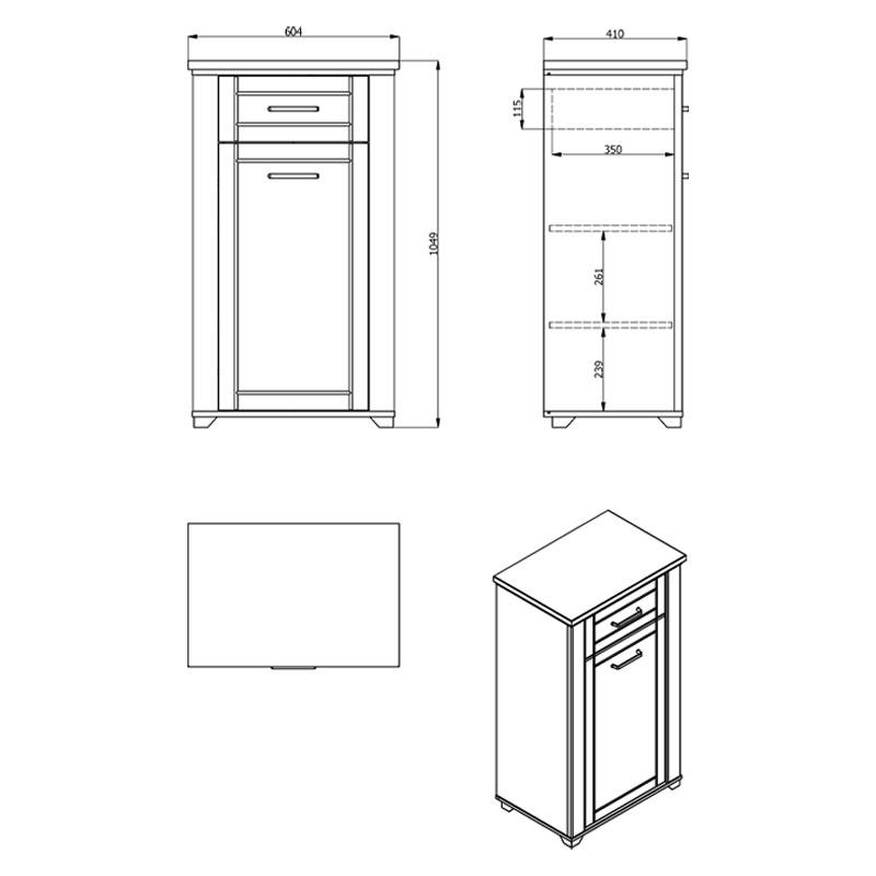 ΕΠΙΠΛΟ ΕΙΣΟΔΟΥ VALENCIA ΛΕΥΚΟ-ARTISAN OAΚ-ΛΕΥΚΟ ΜΑΤ ΧΡΩΜΑ 60,5x41x105εκ fxtr - Image 7