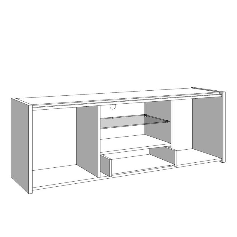 ΕΠΙΠΛΟ ΤΗΛΕΟΡΑΣΗΣ ALICIA ARTISAN OAK-ΛΕΥΚΟ-ΛΕΥΚΗ ΛΑΚΑ 158*40*55 - Image 5