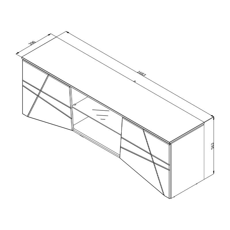 ΕΠΙΠΛΟ ΤΗΛΕΟΡΑΣΗΣ CADIZ ΛΕΥΚΗ ΛΑΚΑ 168x39x57εκ - Image 6