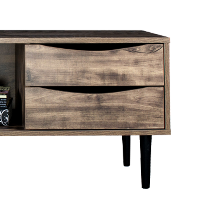 ΕΠΙΠΛΟ ΤΗΛΕΟΡΑΣΗΣ "Home" ΜΑΥΡΟ ΜΕ GREY OAK 120x40x45εκ - Image 3