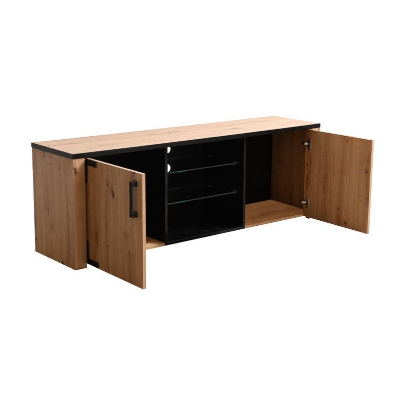 ΕΠΙΠΛΟ ΤΗΛΕΟΡΑΣΗΣ LAZIO 170 ARTISAΝ OAK-ΜΑΥΡΟ 168x40x58εκ - Image 4