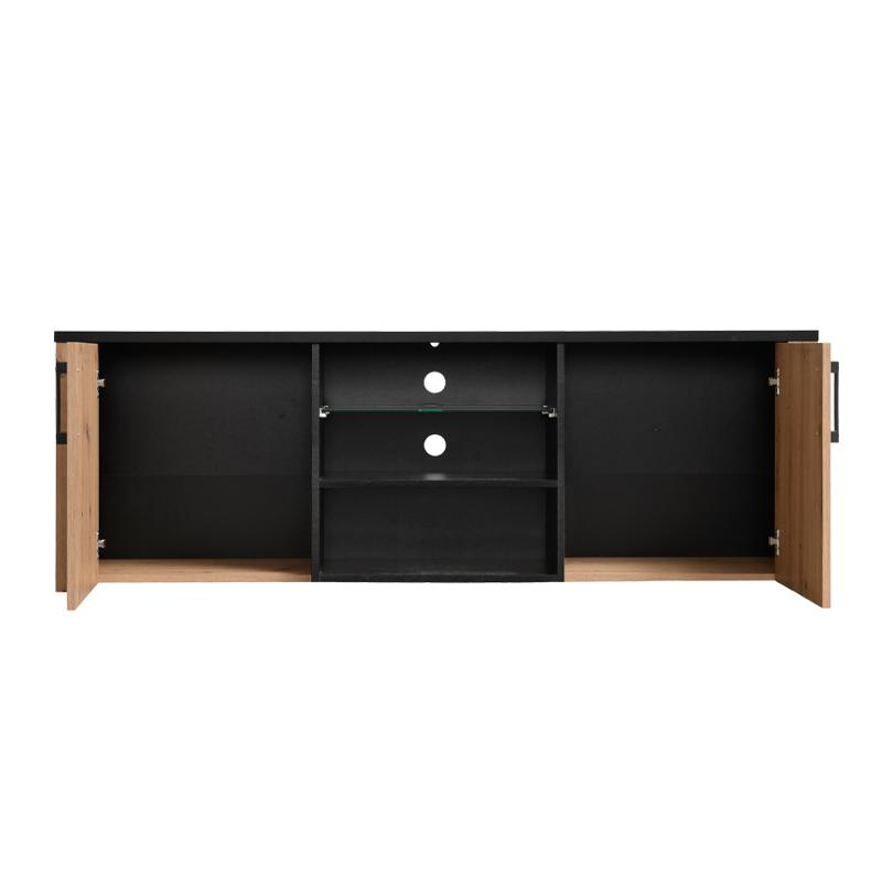 ΕΠΙΠΛΟ ΤΗΛΕΟΡΑΣΗΣ LAZIO 170 ARTISAΝ OAK-ΜΑΥΡΟ 168x40x58εκ - Image 5