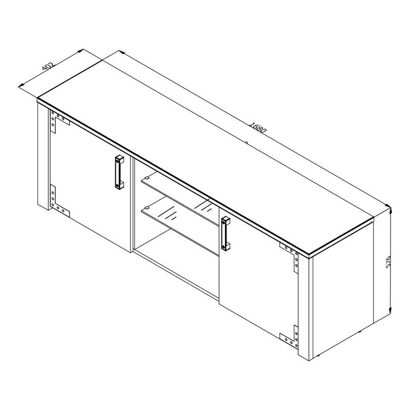 ΕΠΙΠΛΟ ΤΗΛΕΟΡΑΣΗΣ LAZIO 170 ARTISAΝ OAK-ΜΑΥΡΟ 168x40x58εκ - Image 8
