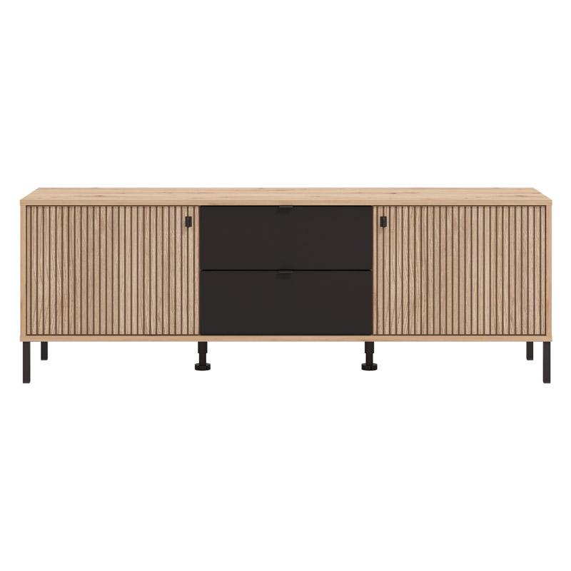 ΕΠΙΠΛΟ ΤΗΛΕΟΡΑΣΗΣ MAYENNE 157 3K2F2V ARTISAN OAK-ΜΑΥΡΟ MAT 157x40x55εκ - Image 3