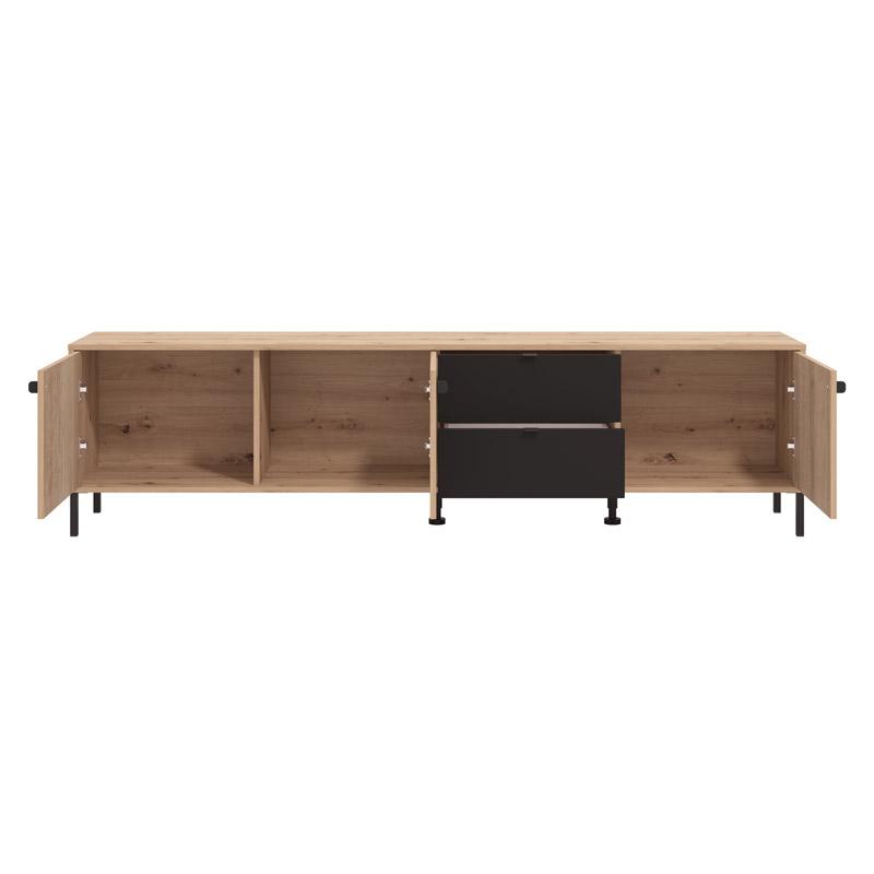 ΕΠΙΠΛΟ ΤΗΛΕΟΡΑΣΗΣ MAYENNE 208 4K2F3V ARTISAN OAK-ΜΑΥΡΟ MAT 208x40x55εκ - Image 4