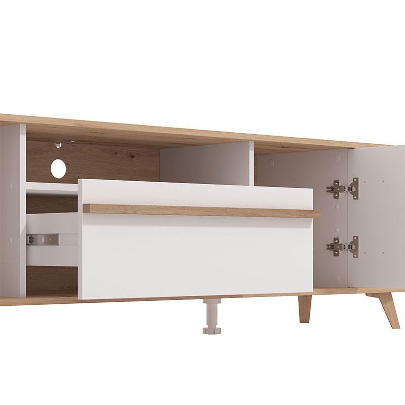 ΕΠΙΠΛΟ ΤΗΛΕΟΡΑΣΗΣ ORLEANS ARTISAN OAK-ΛΕΥΚΟ-ΛΕΥΚΟ HIGH GLOSS 189x40x52εκ - Image 4