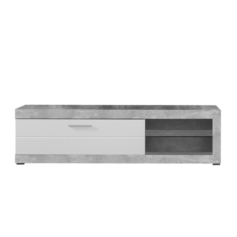 ΕΠΙΠΛΟ ΤΗΛΕΟΡΑΣΗΣ REMO ΓΚΡΙ CONCRETE / ΛΕΥΚΗ ΛΑΚΑ 162x41x43εκ - Image 3