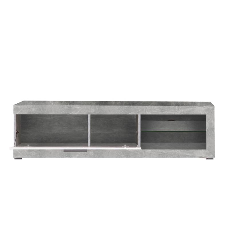 ΕΠΙΠΛΟ ΤΗΛΕΟΡΑΣΗΣ REMO ΓΚΡΙ CONCRETE / ΛΕΥΚΗ ΛΑΚΑ 162x41x43εκ - Image 4