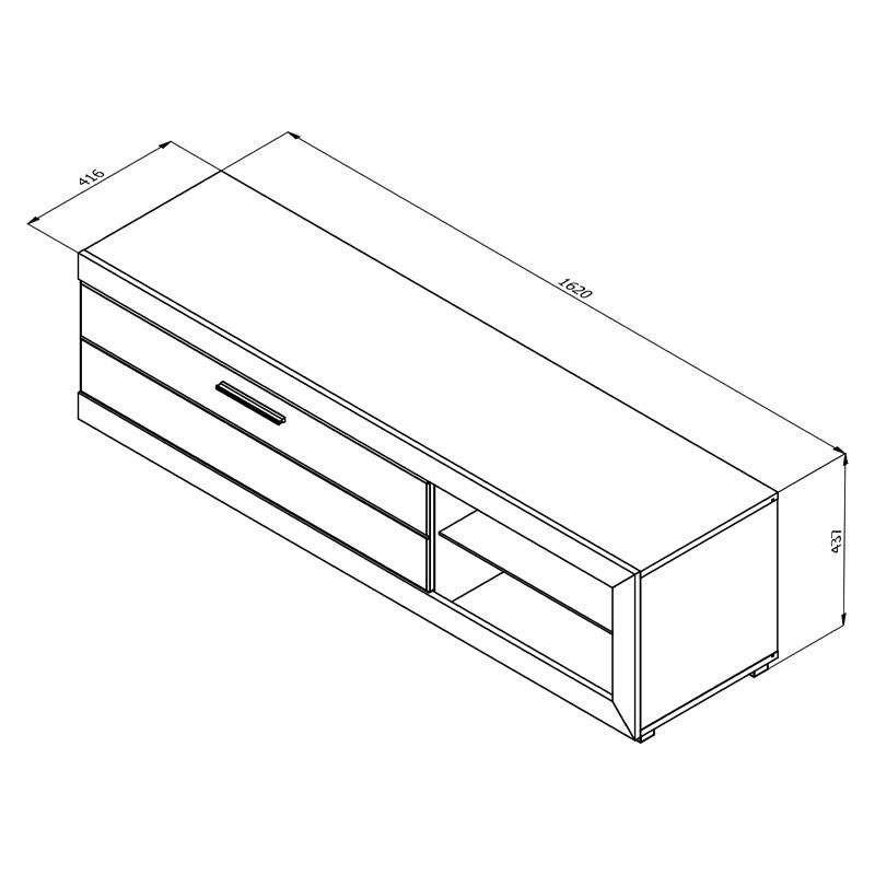 ΕΠΙΠΛΟ ΤΗΛΕΟΡΑΣΗΣ REMO ΓΚΡΙ CONCRETE / ΛΕΥΚΗ ΛΑΚΑ 162x41x43εκ - Image 6
