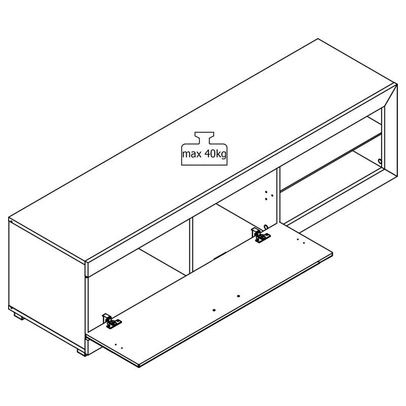 ΕΠΙΠΛΟ ΤΗΛΕΟΡΑΣΗΣ REMO ΓΚΡΙ CONCRETE / ΛΕΥΚΗ ΛΑΚΑ 162x41x43εκ - Image 7
