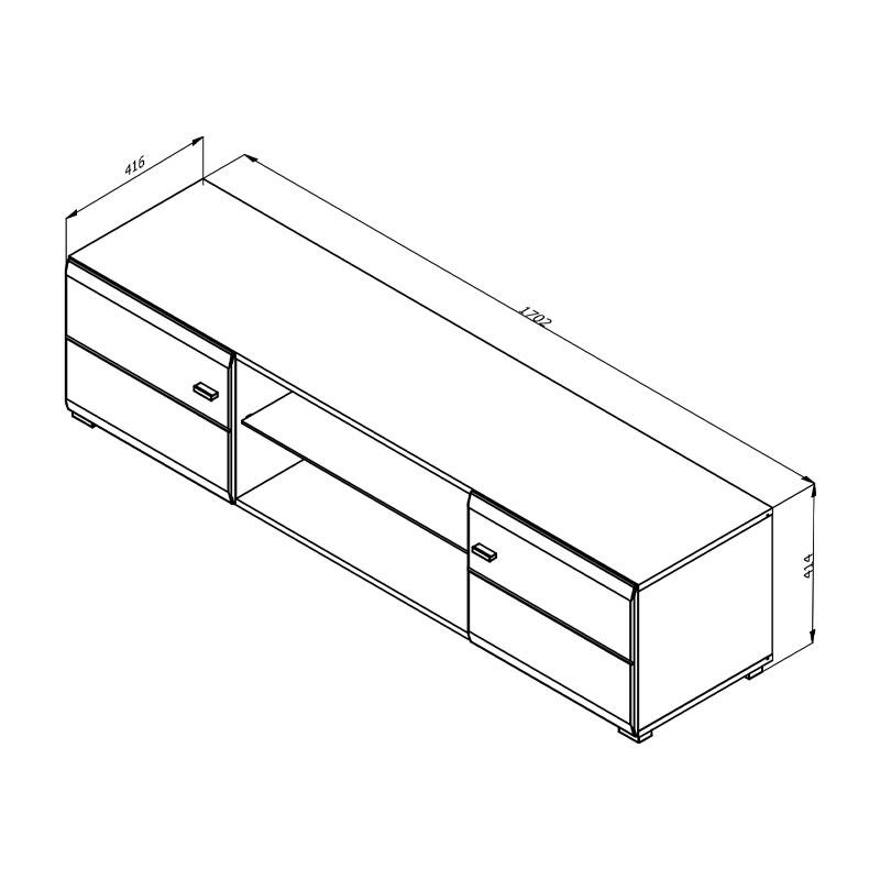 ΕΠΙΠΛΟ ΤΗΛΕΟΡΑΣΗΣ REX ΛΕΥΚΟ / ΛΕΥΚΗ ΛΑΚΑ 170x41x41εκ - Image 7