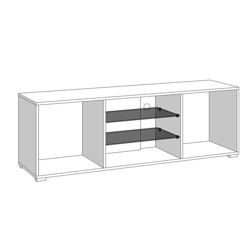 ΕΠΙΠΛΟ ΤΗΛΕΟΡΑΣΗΣ TRENTINO TV 150 ΛΕΥΚΟ-ΜΑΥΡΟ-ΛΕΥΚΗ ΛΑΚΑ 150x42x50εκ s.p.f - Image 7