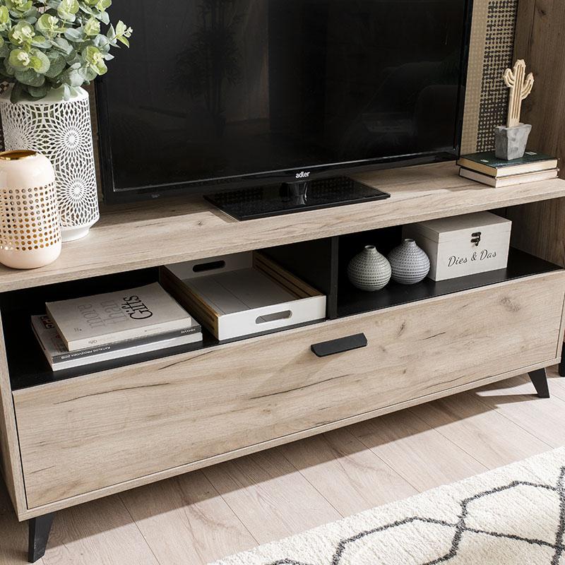 ΕΠΙΠΛΟ ΤΗΛΕΟΡΑΣΗΣ UMBRIA TV 140 GREY OAK-ΜΑΥΡΟ 137x40x58εκ - Image 5