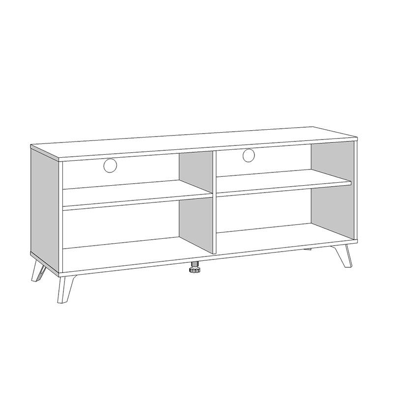 ΕΠΙΠΛΟ ΤΗΛΕΟΡΑΣΗΣ UMBRIA TV 140 GREY OAK-ΜΑΥΡΟ 137x40x58εκ - Image 6