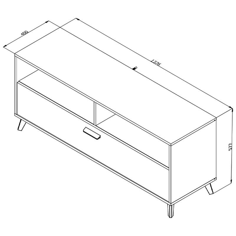 ΕΠΙΠΛΟ ΤΗΛΕΟΡΑΣΗΣ UMBRIA TV 140 GREY OAK-ΜΑΥΡΟ 137x40x58εκ - Image 7