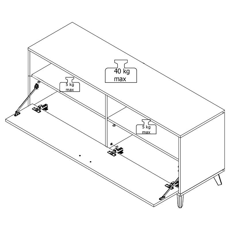 ΕΠΙΠΛΟ ΤΗΛΕΟΡΑΣΗΣ UMBRIA TV 140 GREY OAK-ΜΑΥΡΟ 137x40x58εκ - Image 8