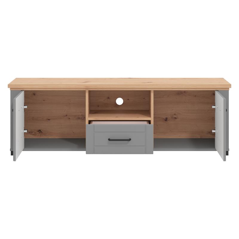 ΕΠΙΠΛΟ ΤΗΛΕΟΡΑΣΗΣ VALENCIA TV 150 ΓΚΡΙ ΓΡΑΦΙΤΗΣ-ARTISAN OAΚ-ΓΚΡΙ ΜΑΤ 147x41x47,5εκ - Image 5