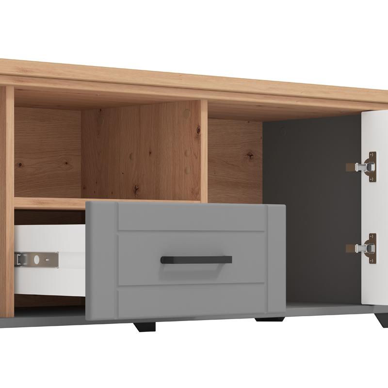 ΕΠΙΠΛΟ ΤΗΛΕΟΡΑΣΗΣ VALENCIA TV 150 ΓΚΡΙ ΓΡΑΦΙΤΗΣ-ARTISAN OAΚ-ΓΚΡΙ ΜΑΤ 147x41x47,5εκ - Image 6