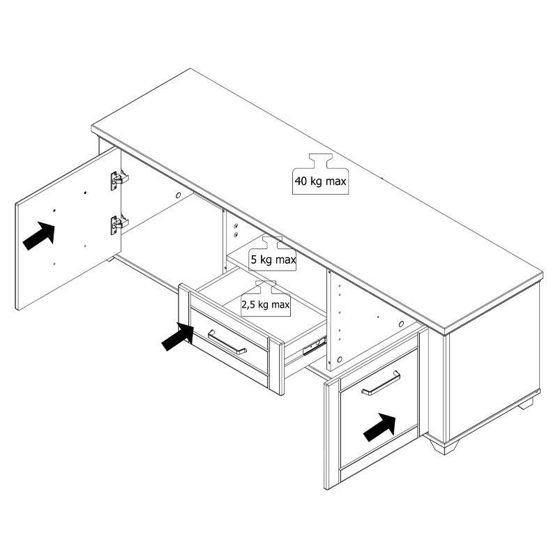 ΕΠΙΠΛΟ ΤΗΛΕΟΡΑΣΗΣ VALENCIA TV 150 ΓΚΡΙ ΓΡΑΦΙΤΗΣ-ARTISAN OAΚ-ΓΚΡΙ ΜΑΤ 147x41x47,5εκ - Image 9