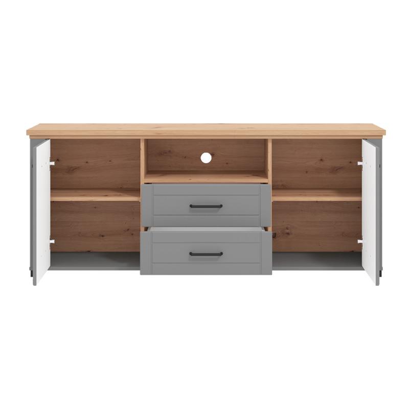 ΕΠΙΠΛΟ ΤΗΛΕΟΡΑΣΗΣ VALENCIA TV 160 ΓΚΡΙ ΓΡΑΦΙΤΗΣ-ARTISAN OAΚ-ΓΚΡΙ ΜΑΤ 161x41x66.5εκ - Image 5