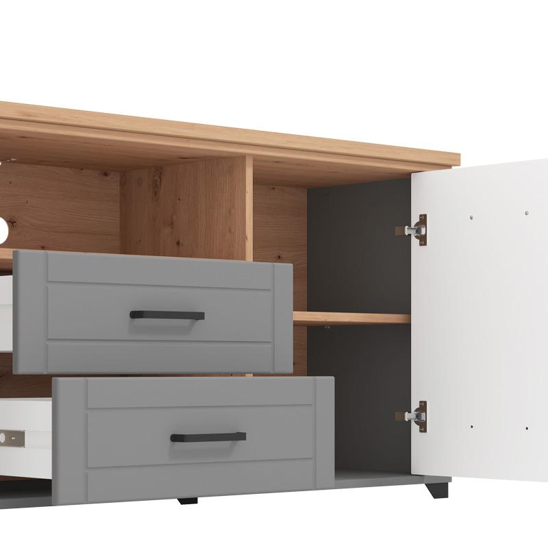 ΕΠΙΠΛΟ ΤΗΛΕΟΡΑΣΗΣ VALENCIA TV 160 ΓΚΡΙ ΓΡΑΦΙΤΗΣ-ARTISAN OAΚ-ΓΚΡΙ ΜΑΤ 161x41x66.5εκ - Image 6