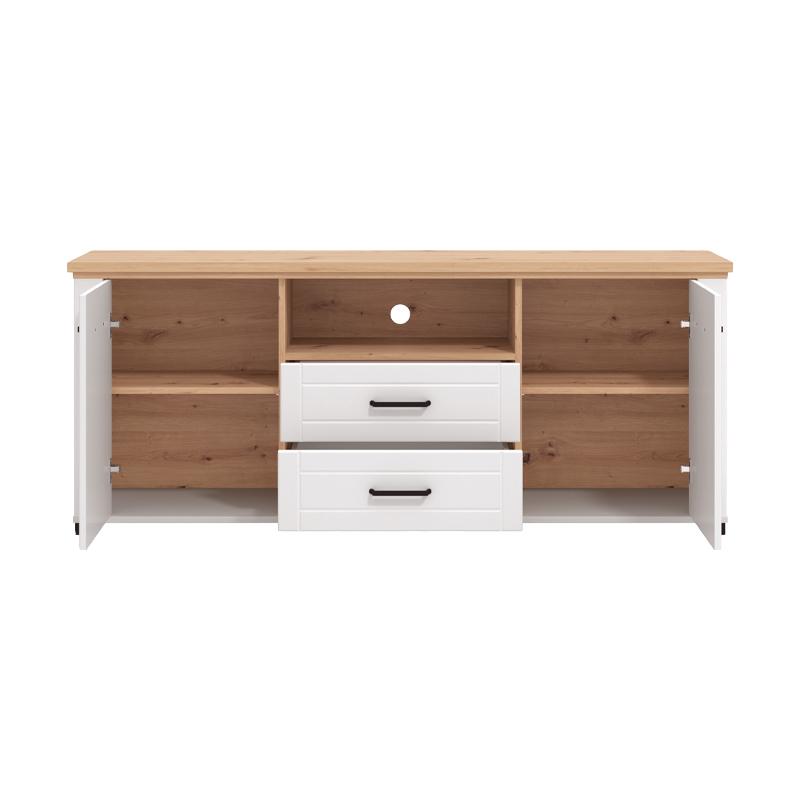 ΕΠΙΠΛΟ ΤΗΛΕΟΡΑΣΗΣ VALENCIA TV 160 ΛΕΥΚΟ-ARTISAN OAΚ-ΛΕΥΚΟ ΜΑΤ 161x41x66.5εκ - Image 4