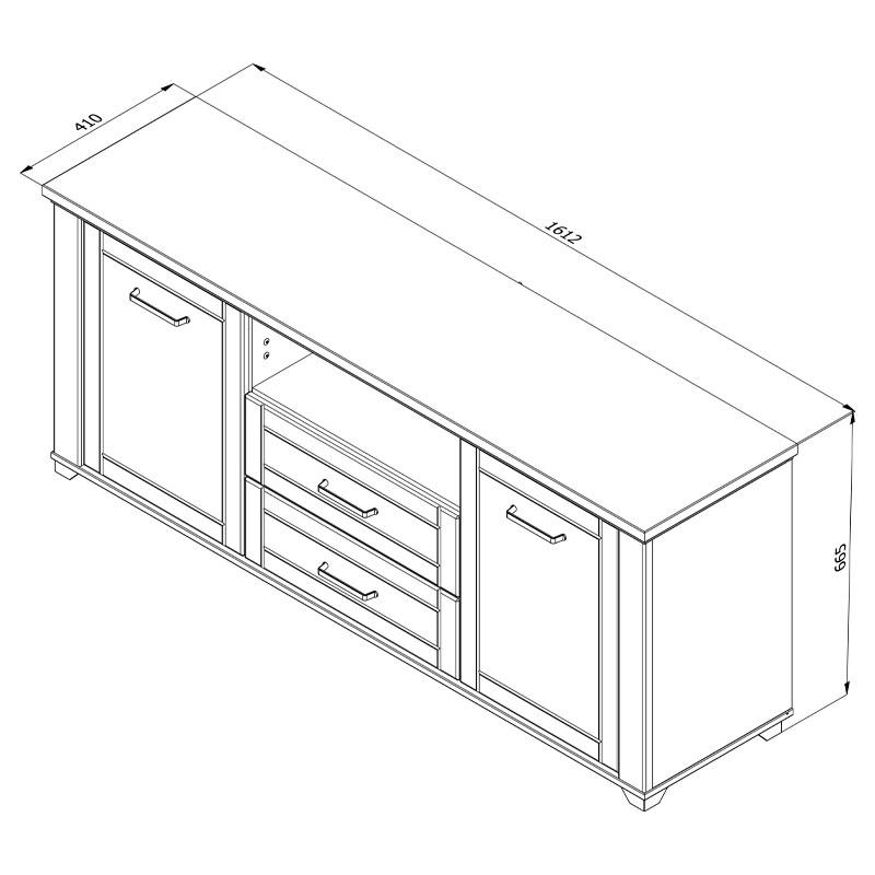 ΕΠΙΠΛΟ ΤΗΛΕΟΡΑΣΗΣ VALENCIA TV 160 ΛΕΥΚΟ-ARTISAN OAΚ-ΛΕΥΚΟ ΜΑΤ 161x41x66.5εκ - Image 7