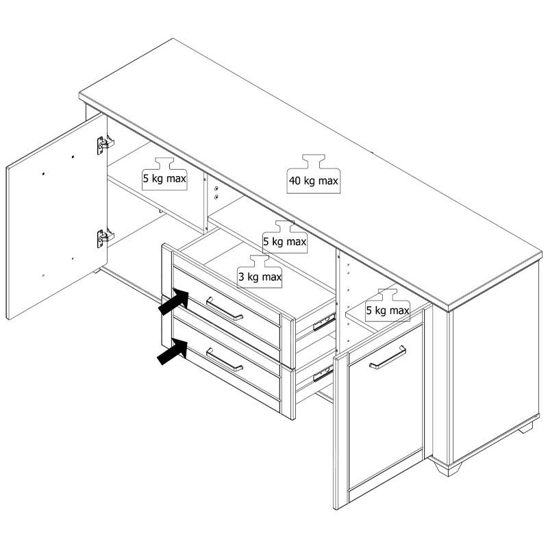 ΕΠΙΠΛΟ ΤΗΛΕΟΡΑΣΗΣ VALENCIA TV 160 ΛΕΥΚΟ-ARTISAN OAΚ-ΛΕΥΚΟ ΜΑΤ 161x41x66.5εκ - Image 8
