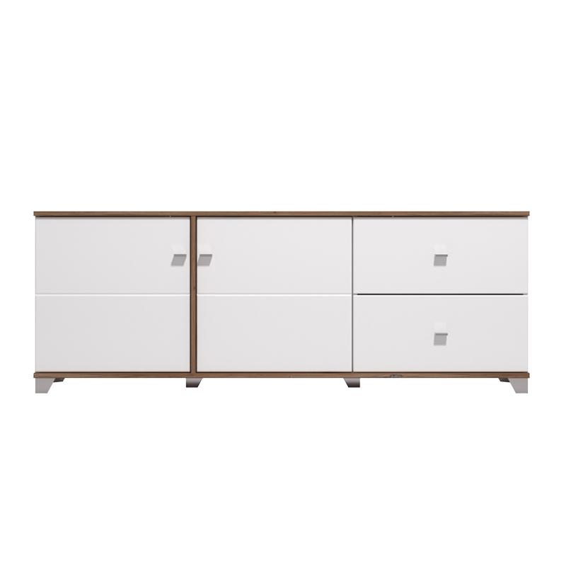 ΕΠΙΠΛΟ TV BURGUNDY 160 3K2F ΛΕΥΚΟ-FLAGSTAFF OAK-ΛΕΥΚΟ HIGH GLOSS FOIL 162x40x51εκ s.p.k - Image 3