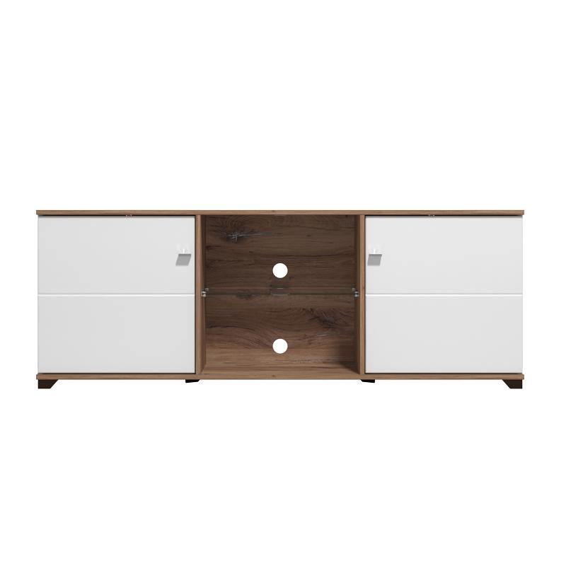 ΕΠΙΠΛΟ TV BURGUNDY 160 3K2V ΛΕΥΚΟ-FLAGSTAFF OAK-ΛΕΥΚΟ HIGH GLOSS FOIL 157x40x51εκ s.p.k - Image 3
