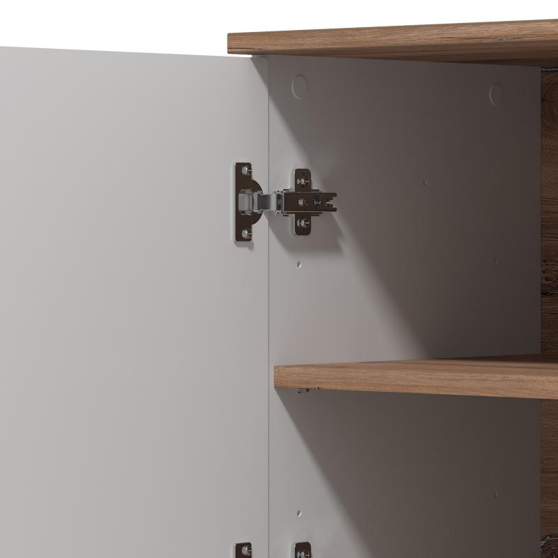 ΕΠΙΠΛΟ TV BURGUNDY 160 3K2V ΛΕΥΚΟ-FLAGSTAFF OAK-ΛΕΥΚΟ HIGH GLOSS FOIL 157x40x51εκ s.p.k - Image 5