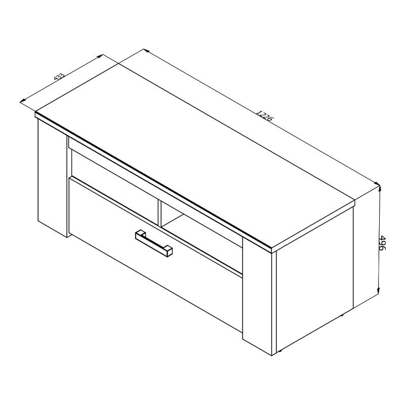 ΕΠΙΠΛΟ TV Kent 120 GREY OAK-WHITE OAK 122x43x49εκ - Image 7