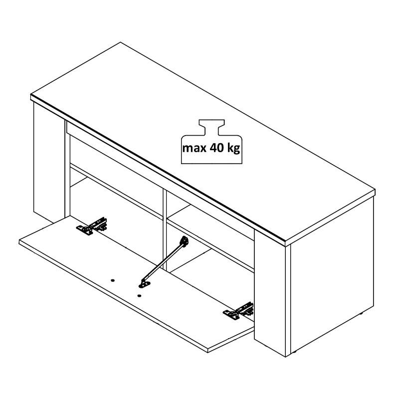 ΕΠΙΠΛΟ TV Kent 120 GREY OAK-WHITE OAK 122x43x49εκ - Image 8