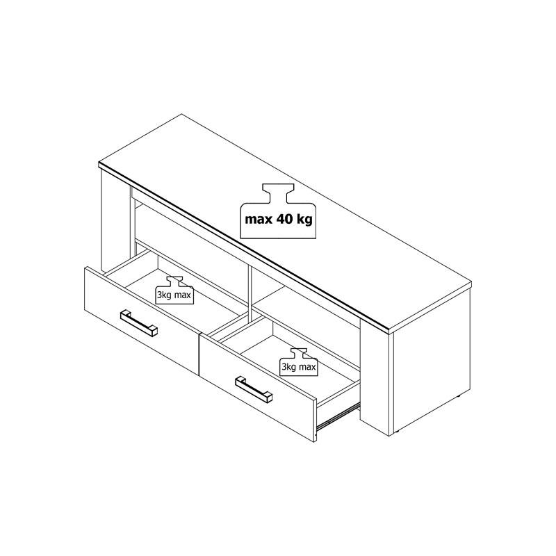 ΕΠΙΠΛΟ TV Kent 150 GREY OAK/WHITE OAK 151x43x49εκ knt - Image 9