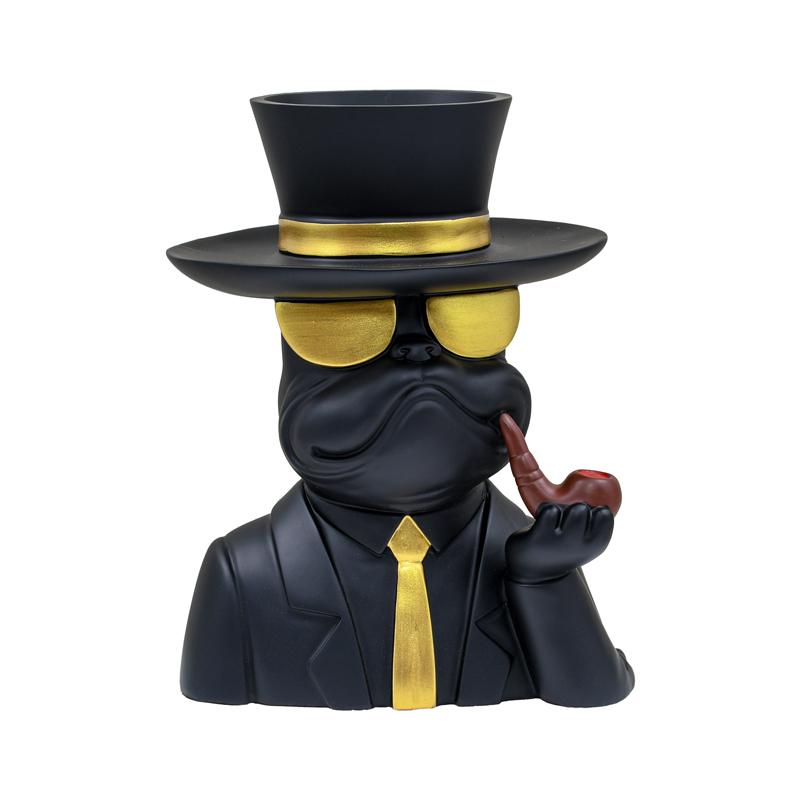 ΕΠΙΤΡΑΠΕΖΙΑ ΔΙΑΚΟΣΜΗΤΙΚΗ ΦΙΓΟΥΡΑ DOG FL7251 ΜΑΥΡΟ ΧΡΩΜΑ 20x11x28εκ