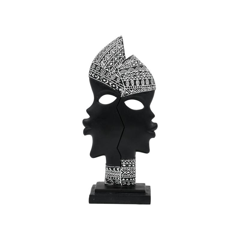 ΕΠΙΤΡΑΠΕΖΙΑ ΔΙΑΚΟΣΜΗΤΙΚΗ ΦΙΓΟΥΡΑ " African " FL240306 ΜΑΥΡΟ-ΛΕΥΚΟ ΧΡΩΜΑ 12x6x25εκ