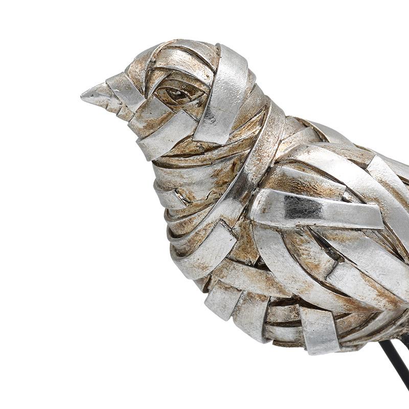 ΕΠΙΤΡΑΠΕΖΙΑ ΔΙΑΚΟΣΜΗΤΙΚΗ ΦΙΓΟΥΡΑ FL25089 ΠΟΥΛΙ ΑΣΗΜΙ-ΜΑΥΡΟ ΧΡΩΜΑ 20x7x17εκ - Image 6