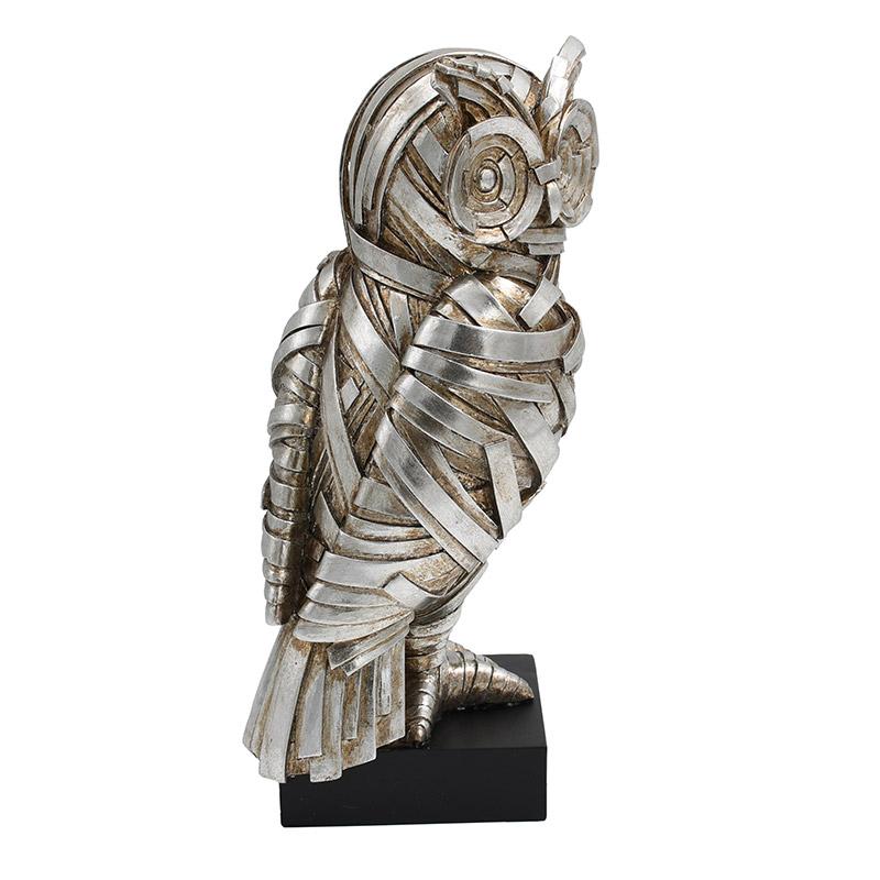 ΕΠΙΤΡΑΠΕΖΙΑ ΔΙΑΚΟΣΜΗΤΙΚΗ ΦΙΓΟΥΡΑ FL25090 ΚΟΥΚΟΥΒΑΓΙΑ ΑΣΗΜΙ-ΜΑΥΡΟ ΧΡΩΜΑ 9.5x9.5x22.5εκ - Image 3