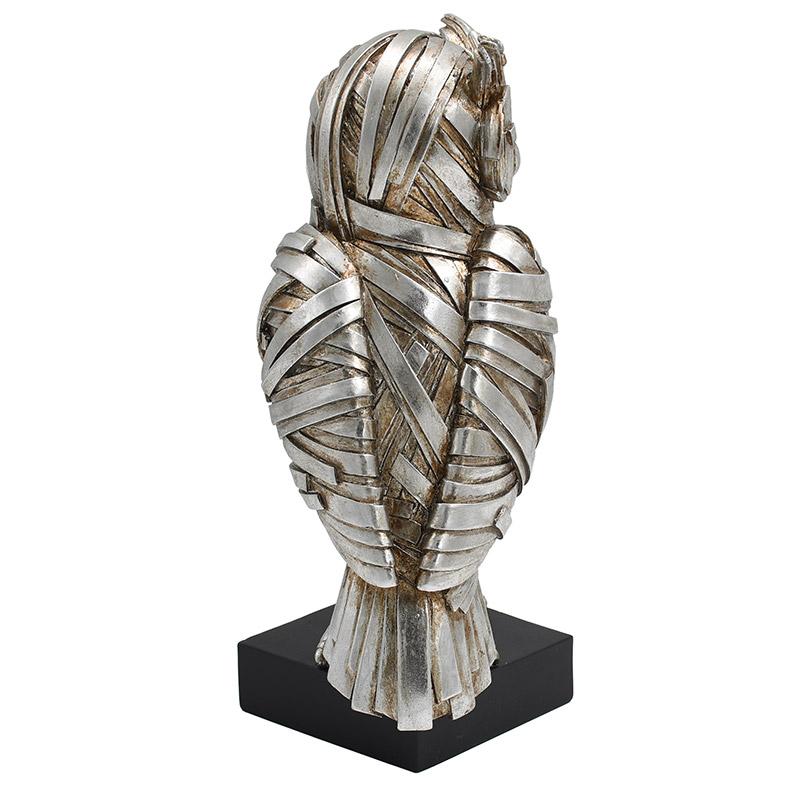 ΕΠΙΤΡΑΠΕΖΙΑ ΔΙΑΚΟΣΜΗΤΙΚΗ ΦΙΓΟΥΡΑ FL25090 ΚΟΥΚΟΥΒΑΓΙΑ ΑΣΗΜΙ-ΜΑΥΡΟ ΧΡΩΜΑ 9.5x9.5x22.5εκ - Image 4