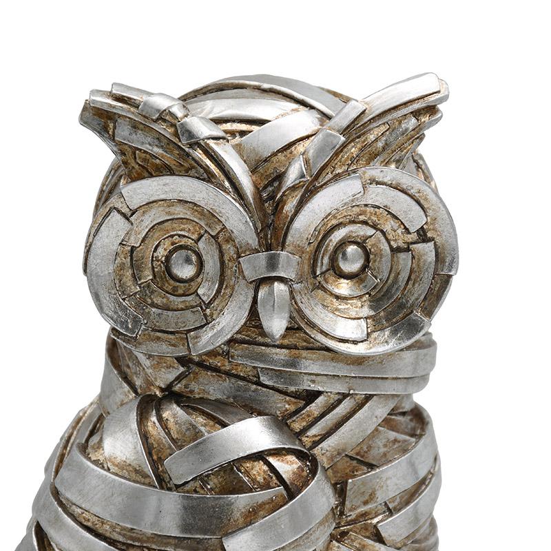 ΕΠΙΤΡΑΠΕΖΙΑ ΔΙΑΚΟΣΜΗΤΙΚΗ ΦΙΓΟΥΡΑ FL25090 ΚΟΥΚΟΥΒΑΓΙΑ ΑΣΗΜΙ-ΜΑΥΡΟ ΧΡΩΜΑ 9.5x9.5x22.5εκ - Image 5