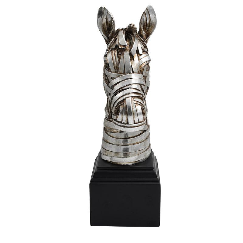 ΕΠΙΤΡΑΠΕΖΙΑ ΔΙΑΚΟΣΜΗΤΙΚΗ ΦΙΓΟΥΡΑ FL25092 ΑΛΟΓΟ ΑΣΗΜΙ-ΜΑΥΡΟ ΧΡΩΜΑ 20x11x33εκ - Image 3