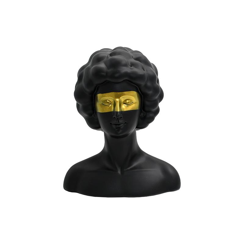 ΕΠΙΤΡΑΠΕΖΙΑ ΔΙΑΚΟΣΜΗΤΙΚΗ ΦΙΓΟΥΡΑ FL7205 ΜΑΥΡΟ ΧΡΥΣΟ ΧΡΩΜΑ 12x10x25εκ