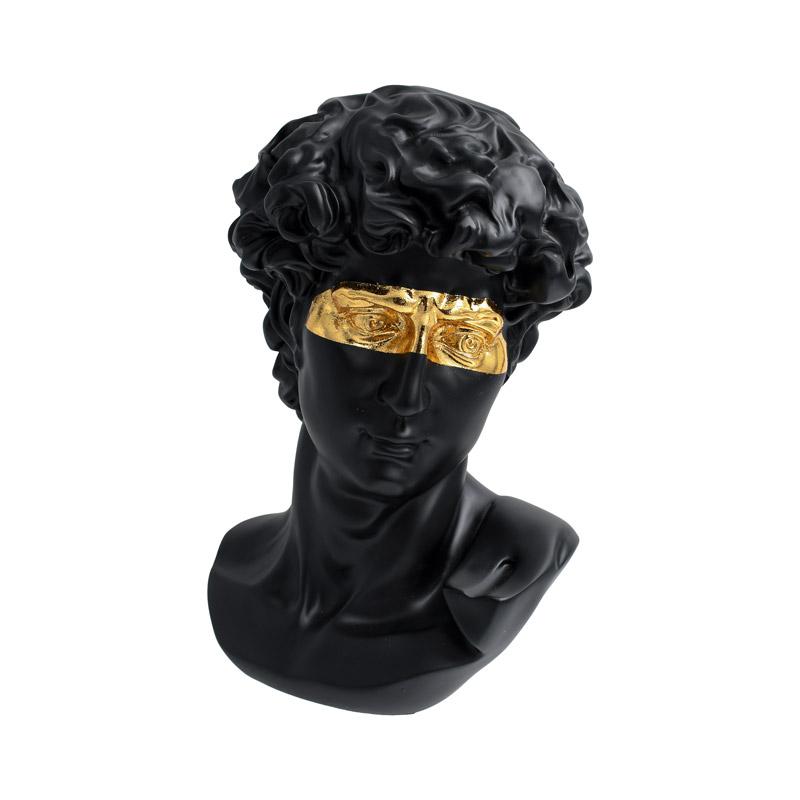 ΕΠΙΤΡΑΠΕΖΙΑ ΔΙΑΚΟΣΜΗΤΙΚΗ ΦΙΓΟΥΡΑ FL729 "ΠΡΟΣΩΠΟ ΑΝΔΡΑΣ " ΜΑΥΡΟ ΧΡΥΣΟ ΧΡΩΜΑ 20x15x28εκ - Image 4