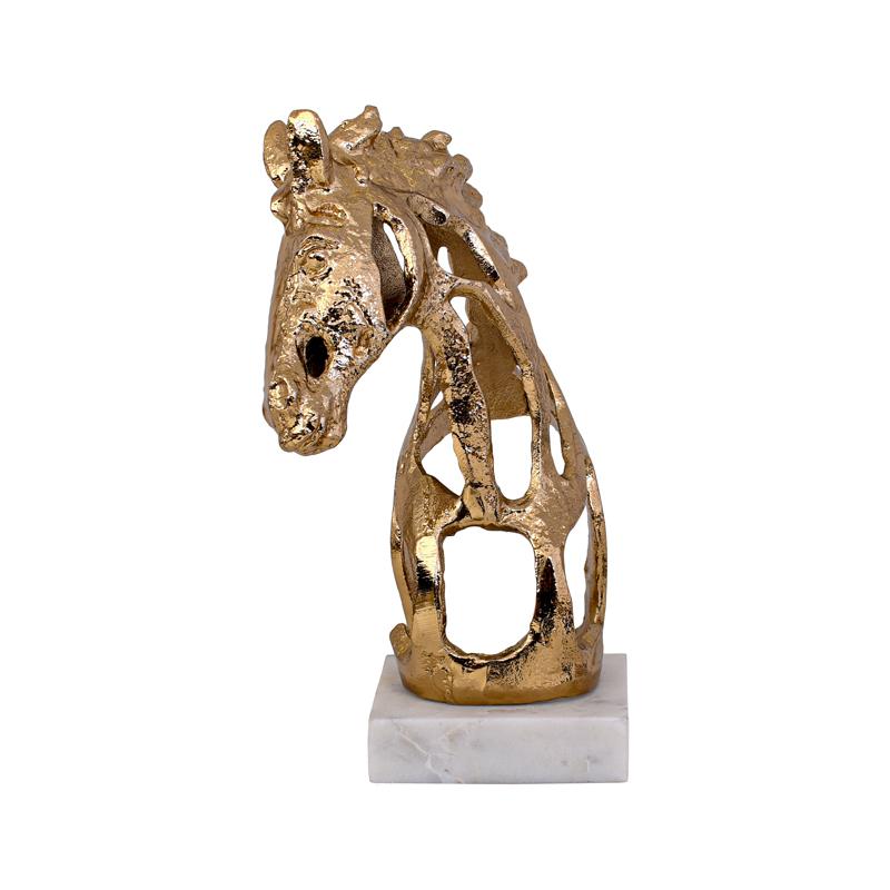 ΕΠΙΤΡΑΠΕΖΙΑ ΔΙΑΚΟΣΜΗΤΙΚΗ ΦΙΓΟΥΡΑ Horse ΑΝΤΙΚΕ ΧΡΥΣΟ ΧΡΩΜΑ 18x14x26εκ - Image 3