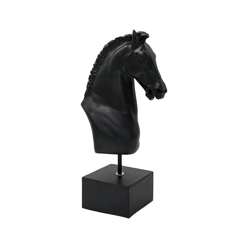 ΕΠΙΤΡΑΠΕΖΙΑ ΔΙΑΚΟΣΜΗΤΙΚΗ ΦΙΓΟΥΡΑ "Horse head" ΜΑΥΡΟ ΧΡΩΜΑ 12x12x42εκ