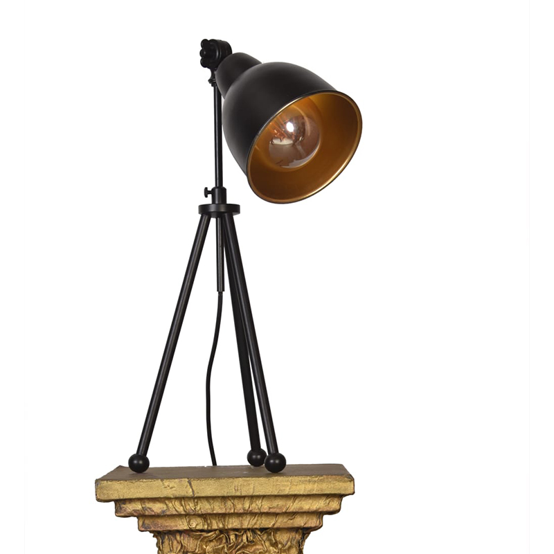 ΕΠΙΤΡΑΠΕΖΙΑ ΛΑΜΠΑ 0020 ΜΑΥΡΟ-ΧΡΥΣΟ ΜΕΤΑΛΛΙΚΟ Ε27 20x50εκ sls