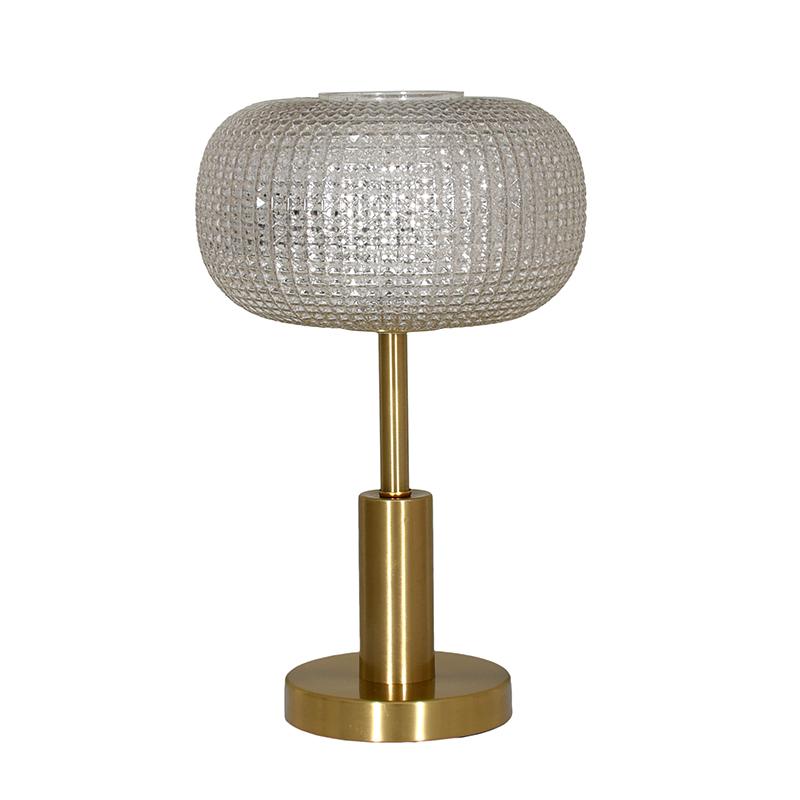 ΕΠΙΤΡΑΠΕΖΙΑ ΛΑΜΠΑ FL25142 ΜΕΤΑΛΛΟ-ΓΥΑΛΙ ΧΡΥΣΟ-ΔΙΑΦΑΝΟ ΧΡΩΜΑ Ε27 25x45εκ